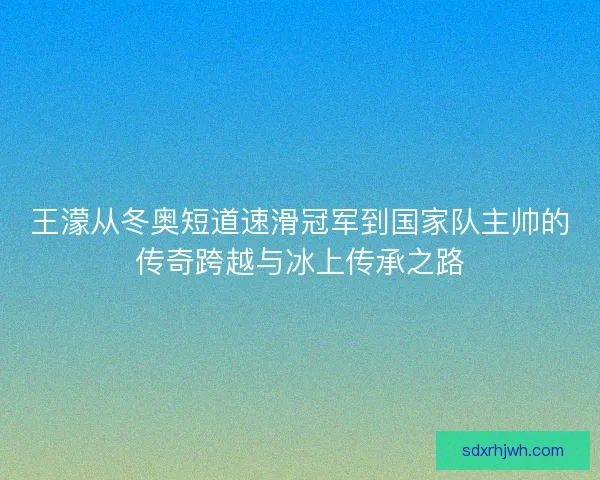 王濛从冬奥短道速滑冠军到国家队主帅的传奇跨越与冰上传承之路 王濛从冬奥短道速滑冠军到国家队主帅的传奇跨越与冰上传承之路