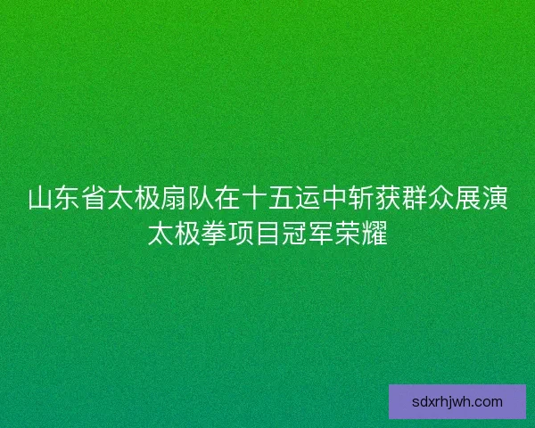 山东省太极扇队在十五运中斩获群众展演太极拳项目冠军荣耀