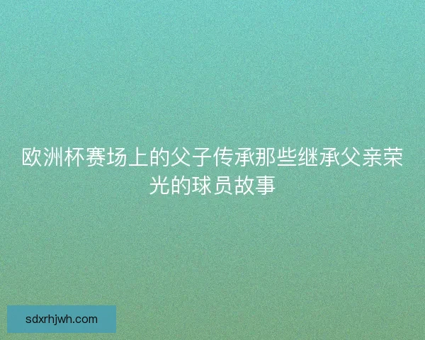欧洲杯赛场上的父子传承那些继承父亲荣光的球员故事