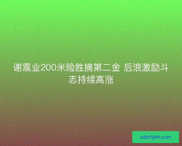 谢震业200米险胜摘第二金 后浪激励斗志持续高涨 谢震业200米险胜摘第二金 后浪激励斗志持续高涨